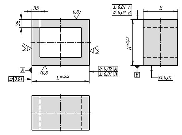 Tooling blocks, grey cast iron with pre-machined clamping faces