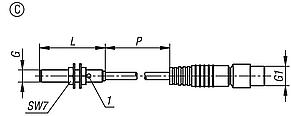 Inductive proximity switches, Form C, housing with thread and cable, with connector