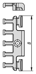 Tension relief, plastic for energy chains, inner height 35 mm