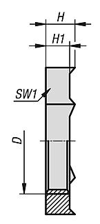 Hexagon nuts for EMC cable glands