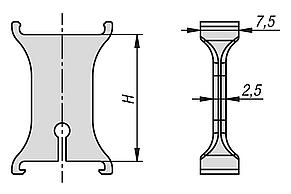Séparateur en plastique pour chaînes porte-câbles, hauteur intérieure 25 mm