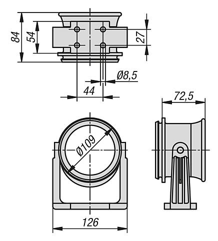 Swivel arms with spring stop