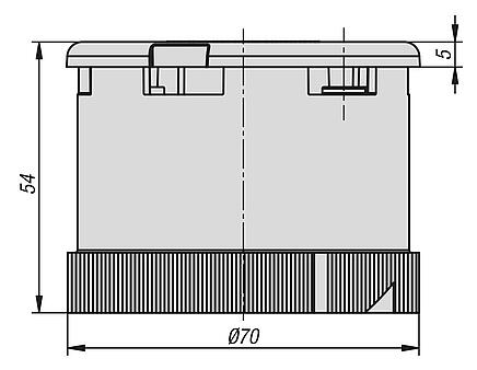 Siren element, continuous/alternating tone, Ø70 mm
24 V AC/DC