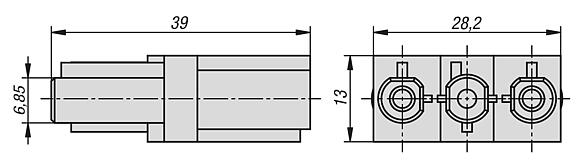 Connecting coupling 
GST18i3 plug - GST18i3 socket