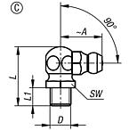 Grease nipples conical head DIN 71412, Form C, 90°, hexagonal