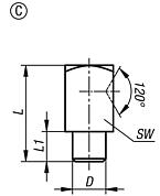 Grease nipples flush type, DIN 3405, press in, Form C