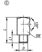 Graisseur en forme de trémie, conforme à la norme DIN 3405, forme C, coude à 90°