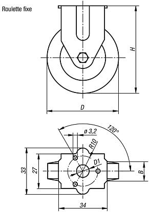 Roulettes fixes conductrices d'électricité