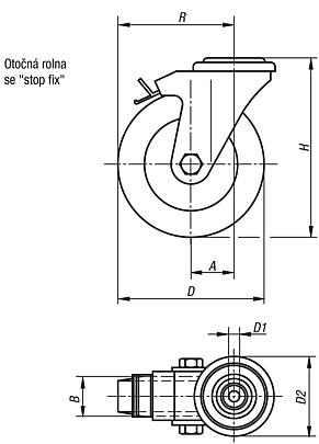 Otočné rolny se "stop fix"
