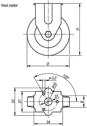 Fixed castors