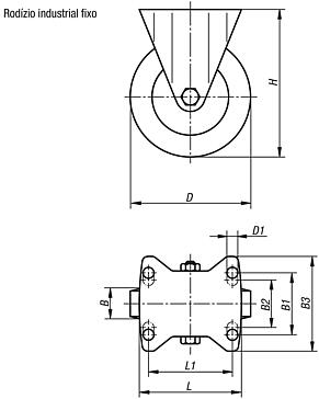 Rodízio industrial fixo