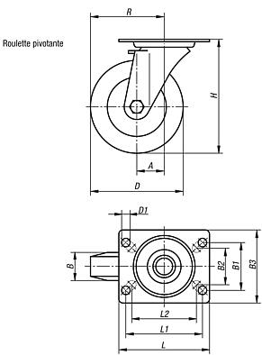 Roulette pivotante