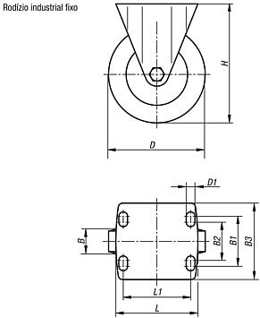 Rodízio industrial fixo