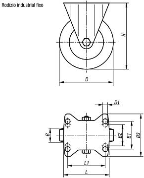 Rodízio industrial fixo