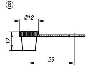 Nottolino di lubrificazione Tappo di protezione per nottolino di lubrificazione conico, forma B, con linguetta