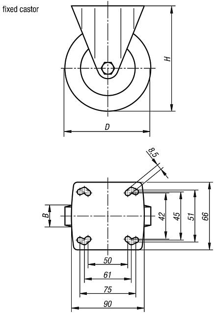 Fixed castors