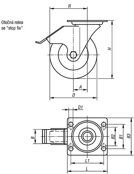 Otočné rolny se "stop fix"