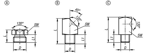 Grease nipples flush type, DIN 3405