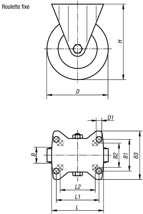 Roulettes pivotantes et fixes modèle lourd