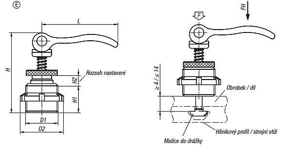 Excentrický upínací modul provedení E