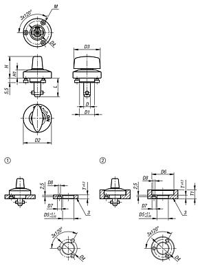 Chiusura a 1/4 di giro in acciaio inox manopola in plastica o in acciaio inox