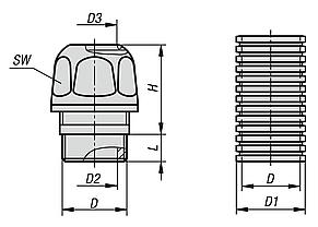 Cable glands, stainless steel or plastic in Hygienic DESIGN