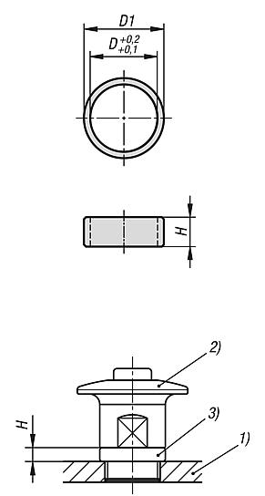 Spacer rings stainless steel for push button latches