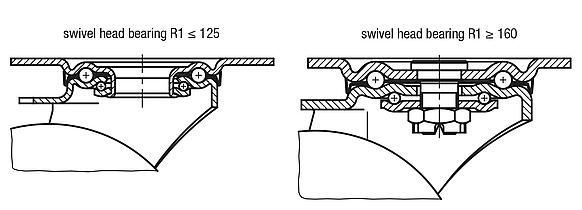 Swivel castors with "stop-top"